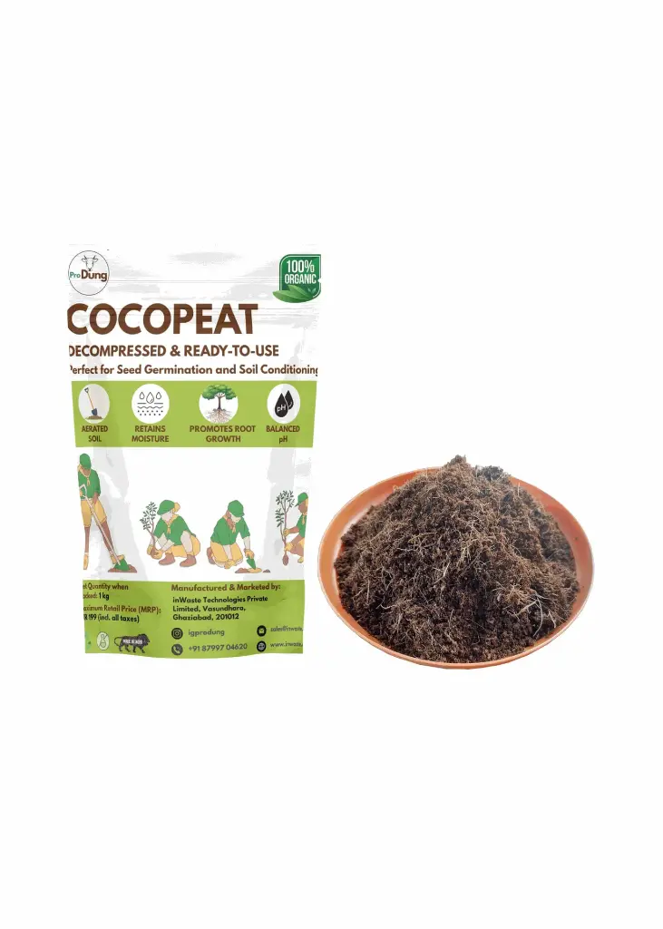 Produng Low EC Cocopeat – Organic Soil Conditioner for Seed Germination & Gardening (1 kg)